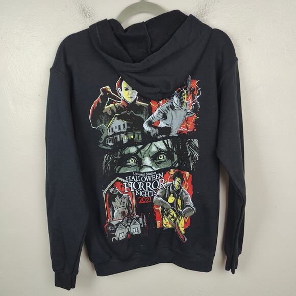 Universal Studios Halloween Horror Nights‎ Hoodie XS Black Fleece 2021 Excorcist - Picture 1 of 6